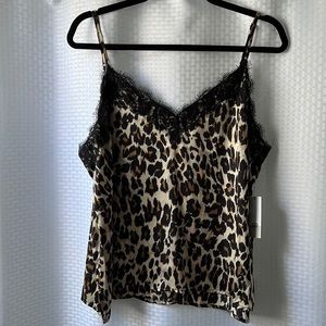 Dolce & Gabbana bp. Leopard Print Lace-Trim Cami in Black and Tan